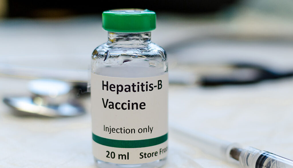 Hepatitis B vaccine vial